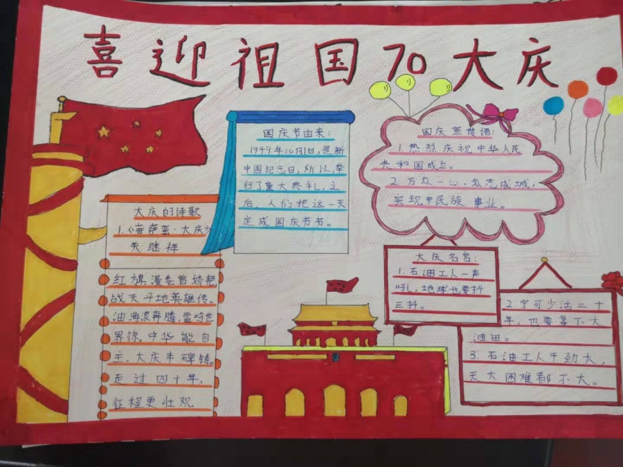 固原市一小"喜迎70大庆,弘扬爱国精神"手抄报作品展