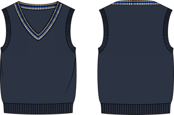 K22B00100000藏青撞四色条英伦V领背心