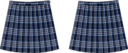 K22Q20100000藏青蓝格环保色纺纱循环百褶裙