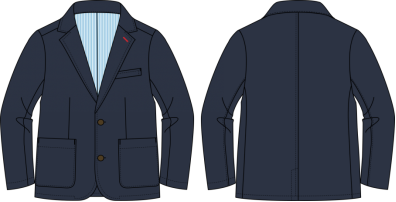 K17Z10400000藏青色罗马布撞色纽眼英伦针织西装