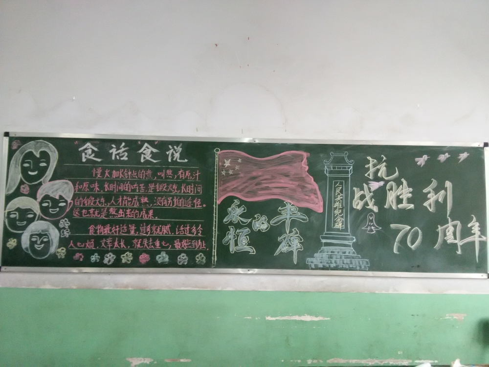 1/20纪念抗战胜利70周年及安全教育主题黑板报纪念抗战胜利70周年及