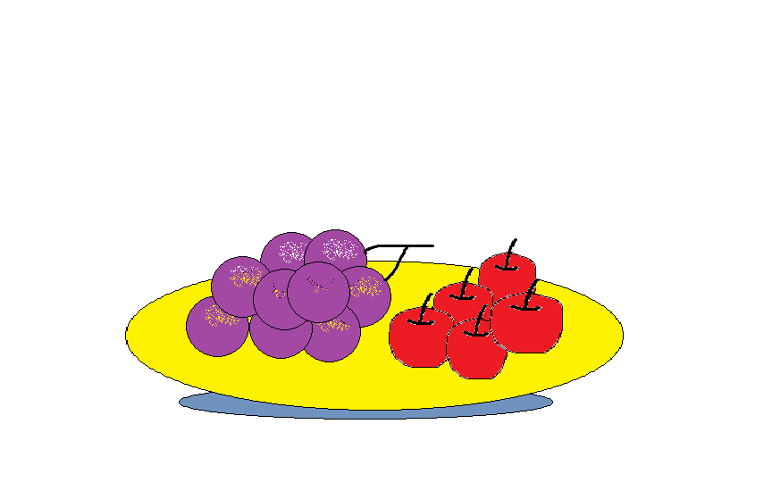 电脑绘画 一盘水果